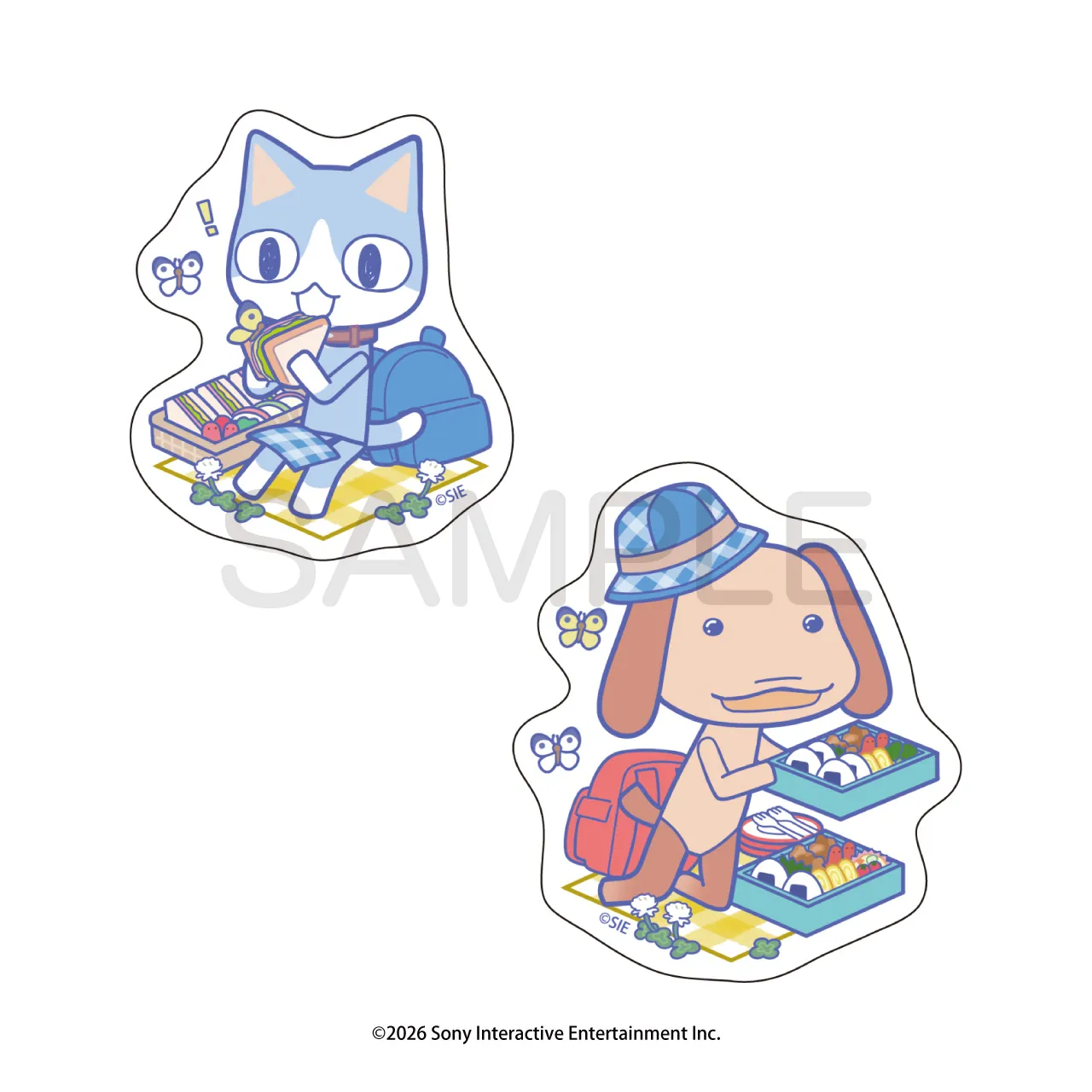 ピクニックでもいっしょ ダイカットステッカー ソラ&ピエール