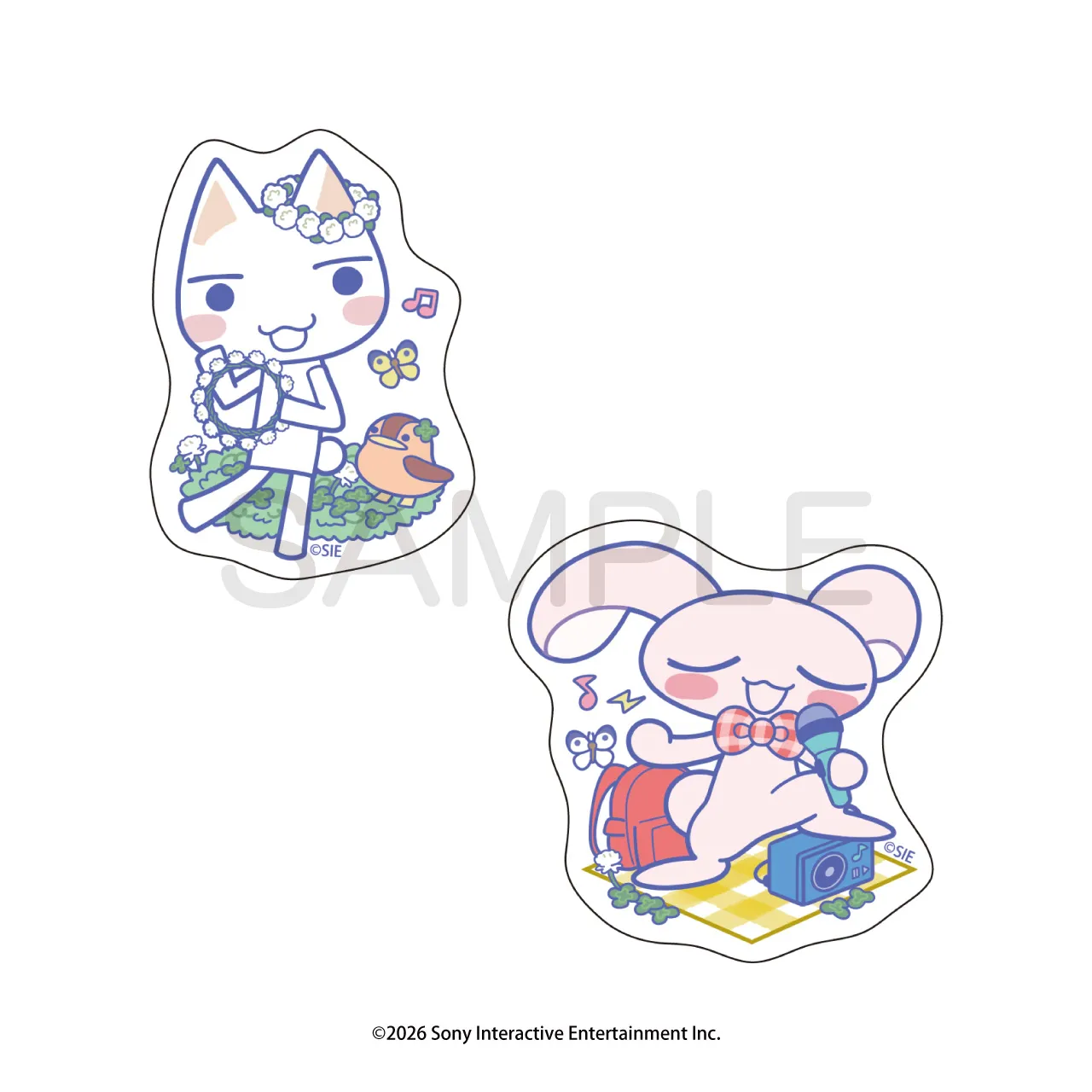 ピクニックでもいっしょ ダイカットステッカー トロ 花冠ver.&ジュン