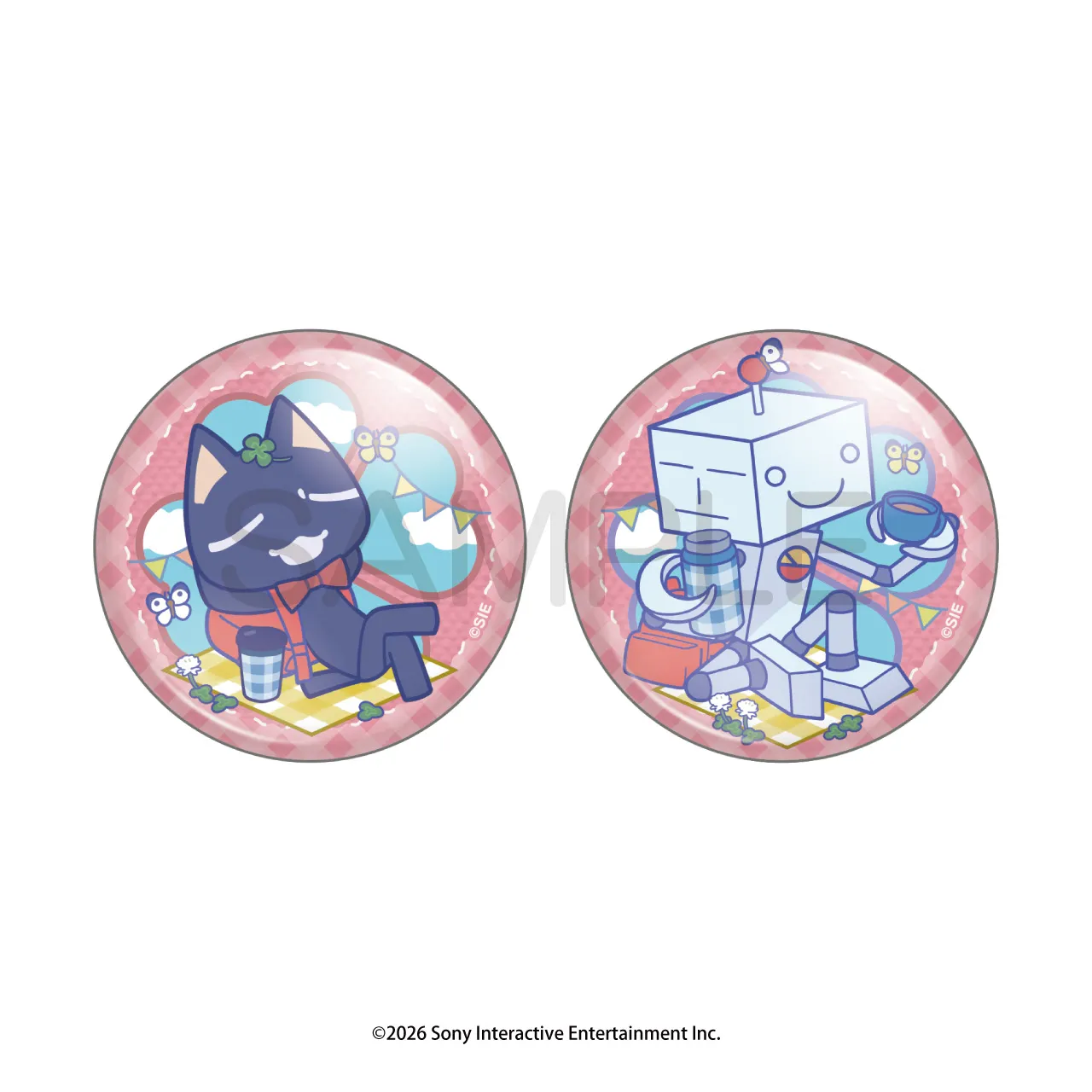 ピクニックでもいっしょ 缶バッジセット クロ&スズキ