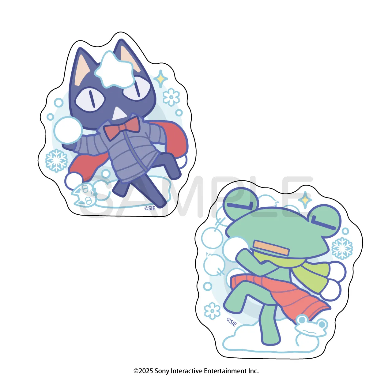 雪でもいっしょ ダイカットステッカー クロ&リッキー