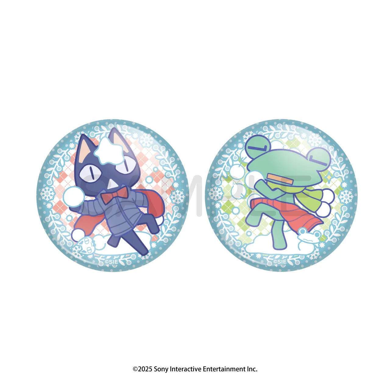 雪でもいっしょ 缶バッジセット クロ&リッキー